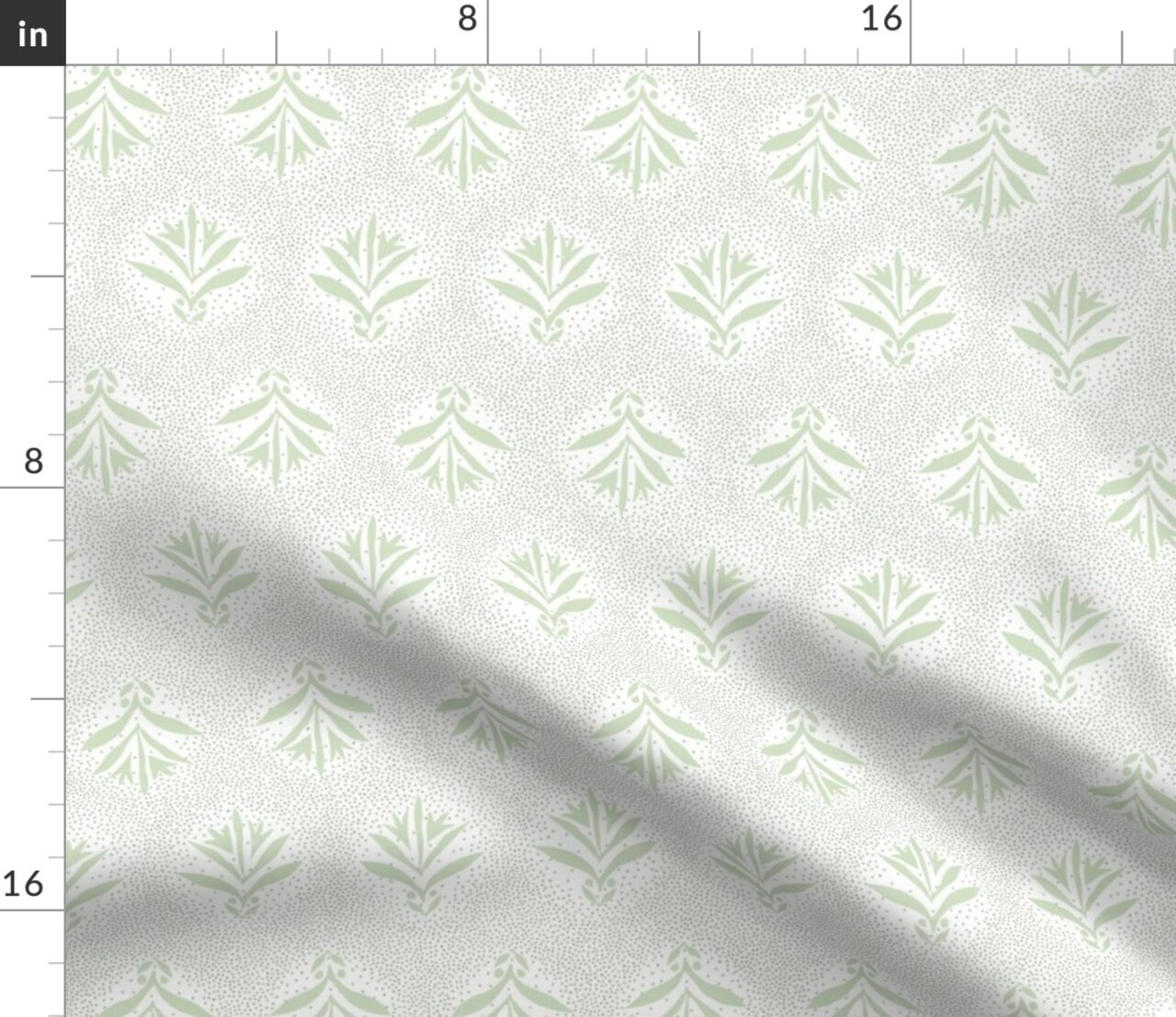 Traditional Floral Delicate Flower Classic Tulip Block Print Small Scale Custom Printed Fabric by Spoonflower Various Fabrics by the Yard or Fat Quarter